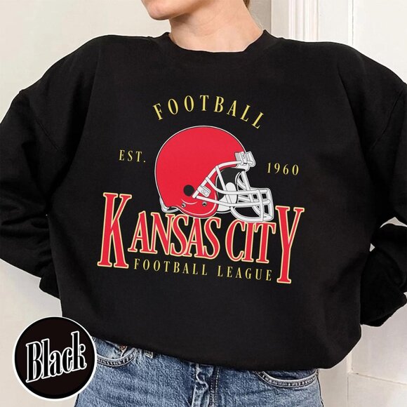 Kansas City Sport Football Vintage Style Crewneck Sweatshirt 91 - Picture 1 of 5